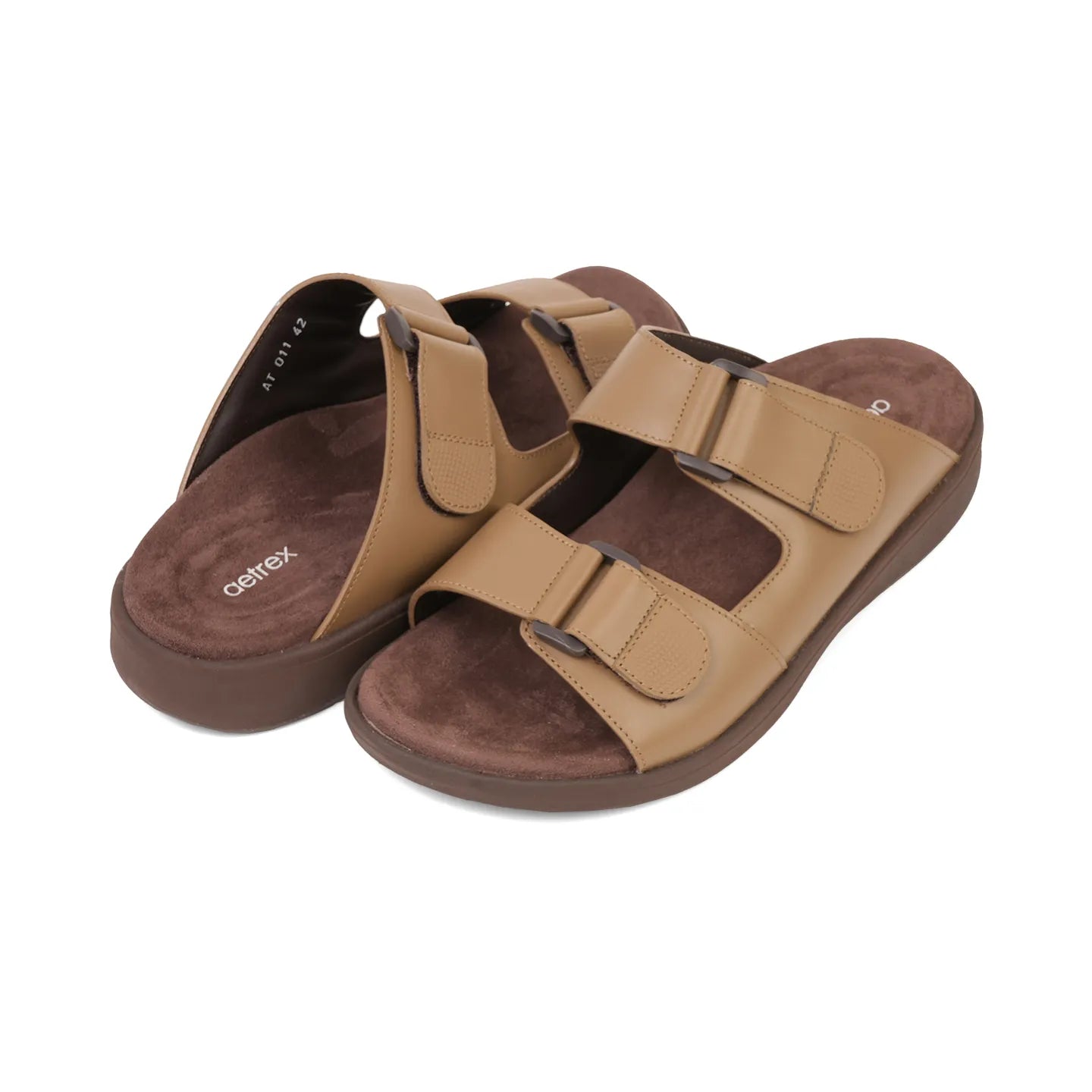 Aetrex Premium Comfort Suede Foot Bed Arabic Sandals Brown Olive - Aetrex Middle East